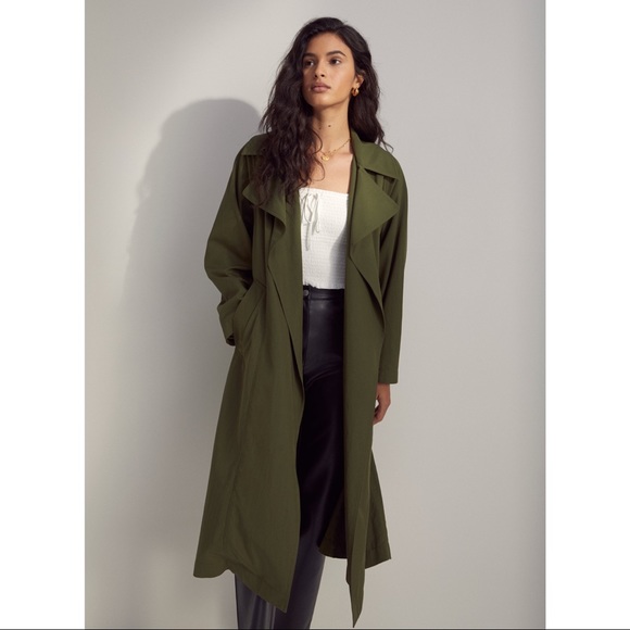 EUC ARITZIA WILFRED Requiem Trench Coat XXS Belted Black Water-Repellent Jacket - Picture 13 of 15